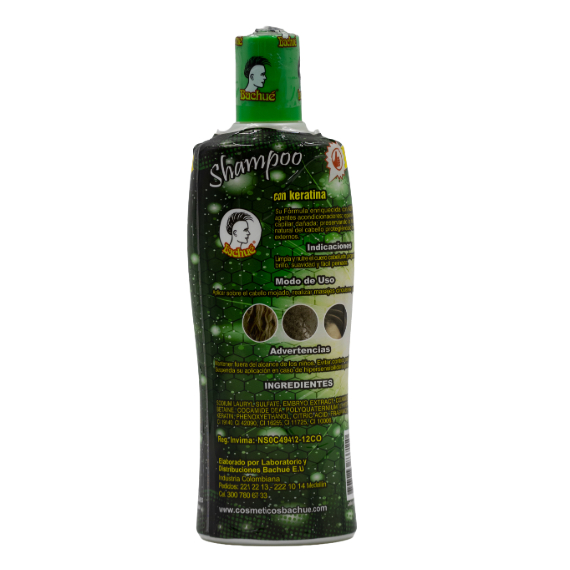 SHAMPOO BACHUE CON KERATINA SIN SAL 400G - Imagen 2